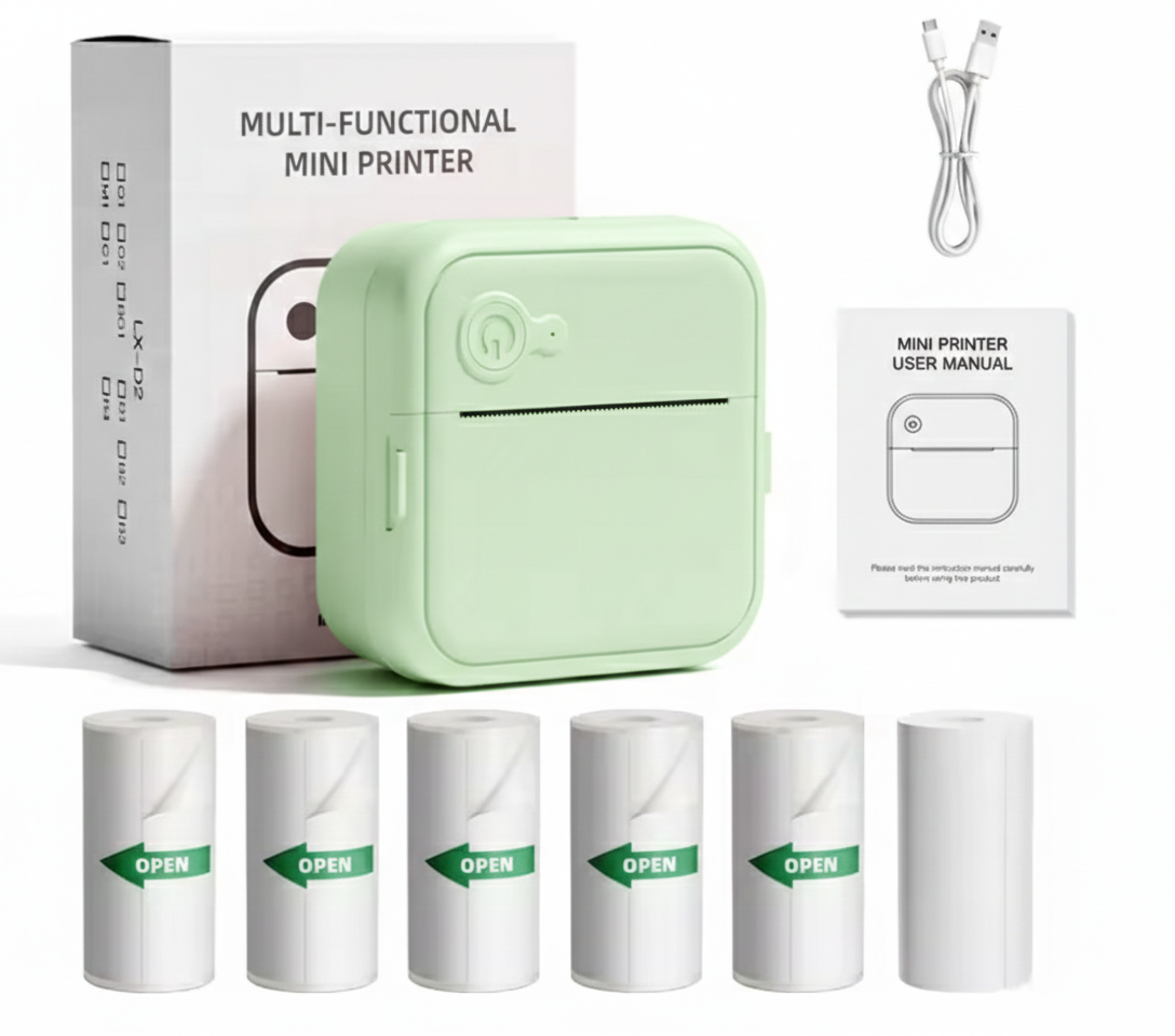 Sticker Super Bundle: CloudInkless Mini printer + 5 Sticker rolls